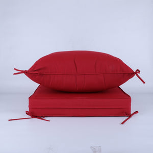English Elm 24x24 Outdoor Deep Seat Cushion Set Waterproof Patio Chair Sofa Comfort 2 Piece Red W419P290473