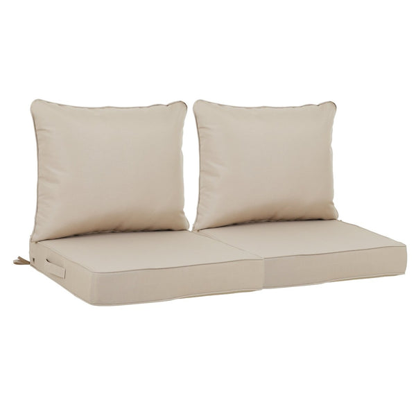 English Elm 24x24 Outdoor Deep Seat Cushion Set Waterproof Patio Chair Sofa Comfort 2 Piece Beige W419P290474