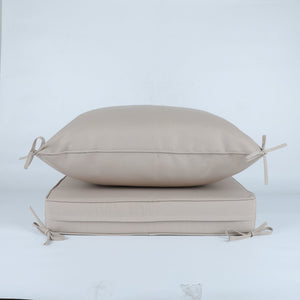 English Elm 24x24 Outdoor Deep Seat Cushion Set Waterproof Patio Chair Sofa Comfort 2 Piece Beige W419P290474