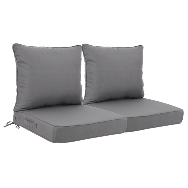 English Elm 24x24 Outdoor Deep Seat Cushion Set Waterproof Foam Filled Patio Chair Support Gray W419P290479