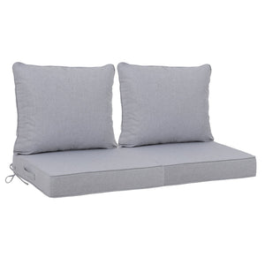 English Elm 24x24 Outdoor Deep Seat Cushion Set Waterproof Foam Filled Patio Chair Support Beige Grey W419P290481