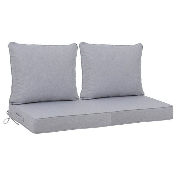 English Elm 24x24 Outdoor Deep Seat Cushion Set Waterproof Foam Filled Patio Chair Support Beige Grey W419P290481