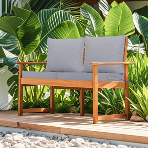 English Elm 24x24 Outdoor Deep Seat Cushion Set Waterproof Foam Filled Patio Chair Support Beige Grey W419P290481