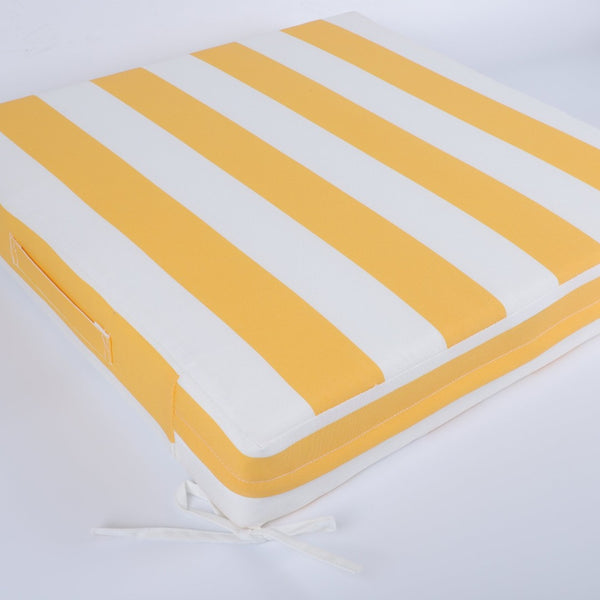 English Elm 24x24 Outdoor Deep Seat Cushion Set Waterproof Foam Filled Patio Chair Support Yellow/White W419P290488