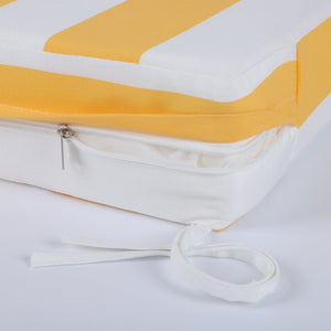 English Elm 24x24 Outdoor Deep Seat Cushion Set Waterproof Foam Filled Patio Chair Support Yellow/White W419P290488