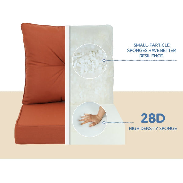 English Elm Outdoor Deep Seat Patio Chair Cushions Waterproof Quilted Foam Set with Washable Covers Red W419P290489