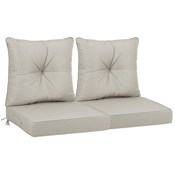 English Elm Outdoor Deep Seat Patio Chair Cushions Waterproof Quilted Foam Set with Washable Covers Beige W419P290490