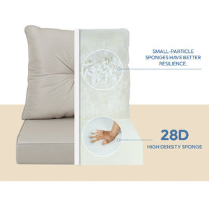 English Elm Outdoor Deep Seat Patio Chair Cushions Waterproof Quilted Foam Set with Washable Covers Beige W419P290490