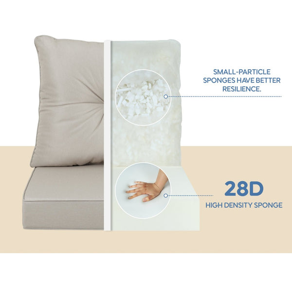English Elm Outdoor Deep Seat Patio Chair Cushions Waterproof Quilted Foam Set with Washable Covers Beige W419P290490