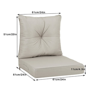 English Elm Outdoor Deep Seat Patio Chair Cushions Waterproof Quilted Foam Set with Washable Covers Beige W419P290490
