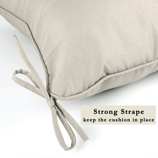 English Elm Outdoor Deep Seat Patio Chair Cushions Waterproof Quilted Foam Set with Washable Covers Beige W419P290490