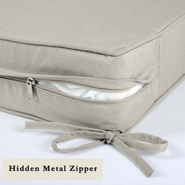 English Elm Outdoor Deep Seat Patio Chair Cushions Waterproof Quilted Foam Set with Washable Covers Beige W419P290490