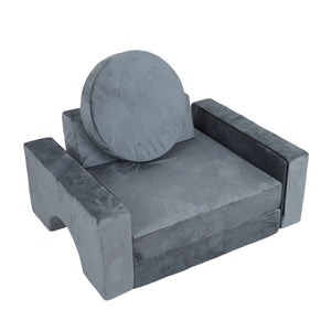 English Elm 14pcs Modular Foam Play Couch Set Buildable Sectional for Toddlers Playroom Fun Gray W419P439458