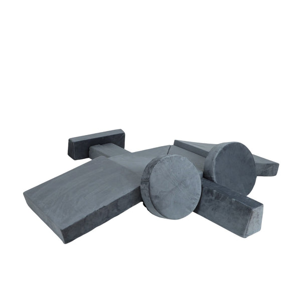 English Elm 14pcs Modular Foam Play Couch Set Buildable Sectional for Toddlers Playroom Fun Gray W419P439458