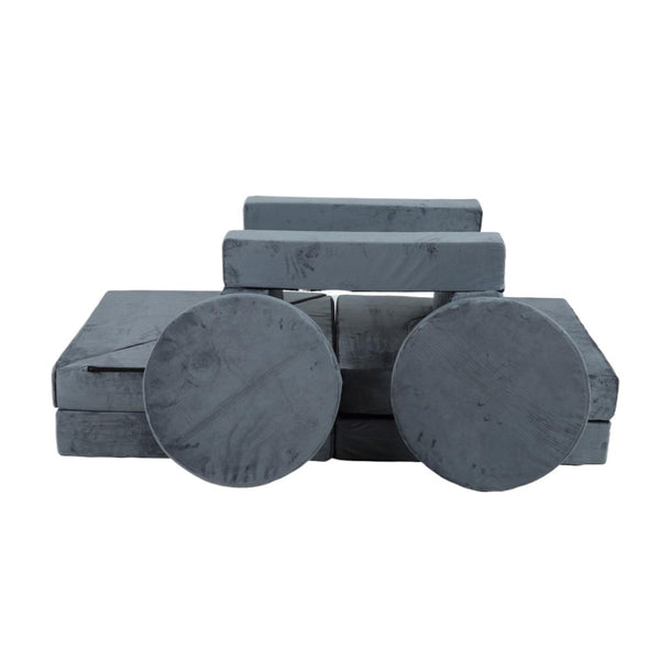 English Elm 14pcs Modular Foam Play Couch Set Buildable Sectional for Toddlers Playroom Fun Gray W419P439458