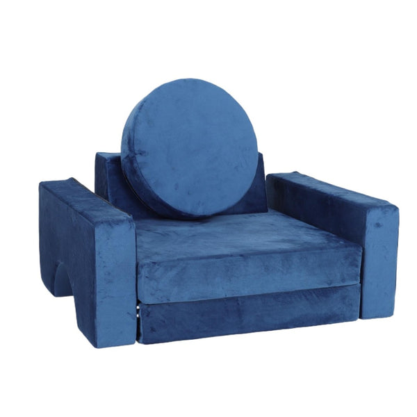 English Elm 14pcs Modular Foam Play Couch Set Buildable Sectional for Toddlers Playroom Fun Blue W419P439460