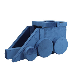 English Elm 14pcs Modular Foam Play Couch Set Buildable Sectional for Toddlers Playroom Fun Blue W419P439460
