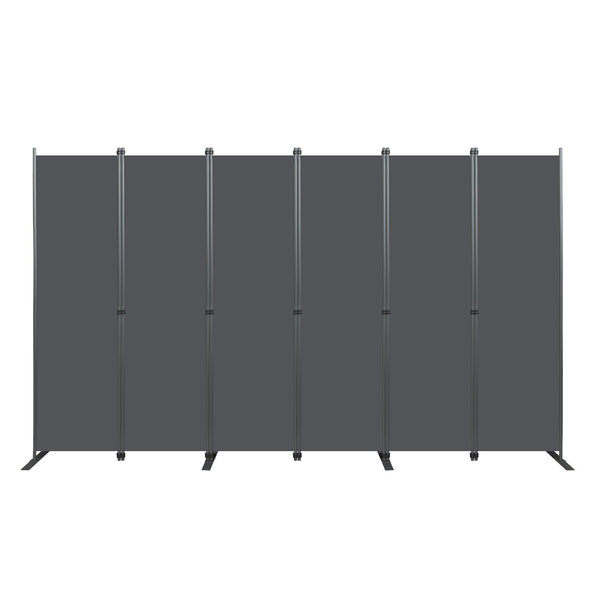 English Elm Room Divider Six Panel Freestanding Polyester Privacy Screen for Modern Interiors W419P442185