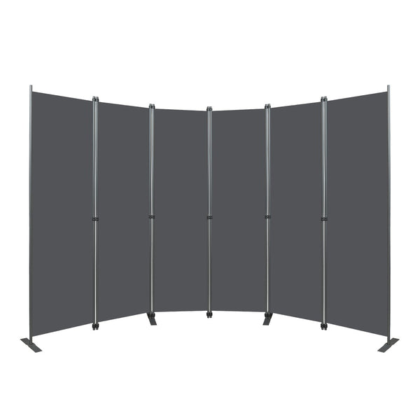 English Elm Room Divider Six Panel Freestanding Polyester Privacy Screen for Modern Interiors W419P442185