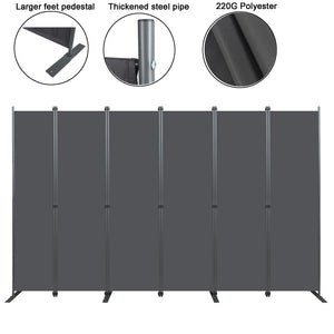English Elm Room Divider Six Panel Freestanding Polyester Privacy Screen for Modern Interiors W419P442185