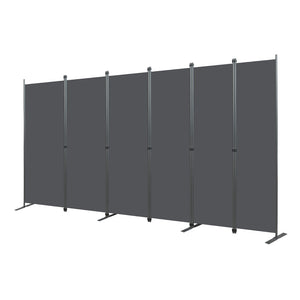 English Elm Room Divider Six Panel Freestanding Polyester Privacy Screen for Modern Interiors W419P442185