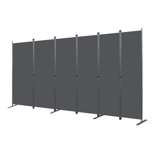 English Elm Room Divider Six Panel Freestanding Polyester Privacy Screen for Modern Interiors W419P442185
