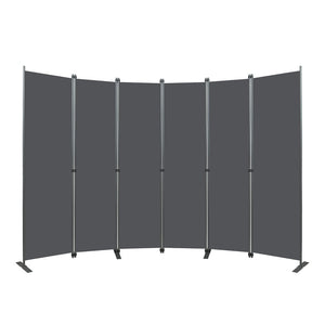 English Elm Room Divider Six Panel Freestanding Polyester Privacy Screen for Modern Interiors W419P442185
