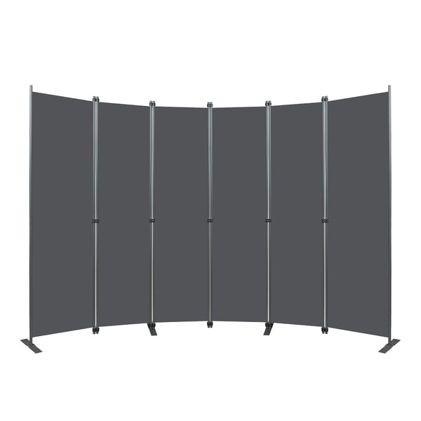 English Elm Room Divider Six Panel Freestanding Polyester Privacy Screen for Modern Interiors W419P442185