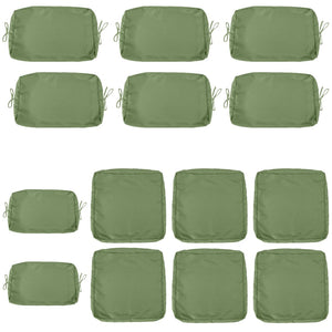 English Elm Cushion Covers 14 Piece Set for Outdoor Wicker Sectional Uv Resistant Polyester W419P460549