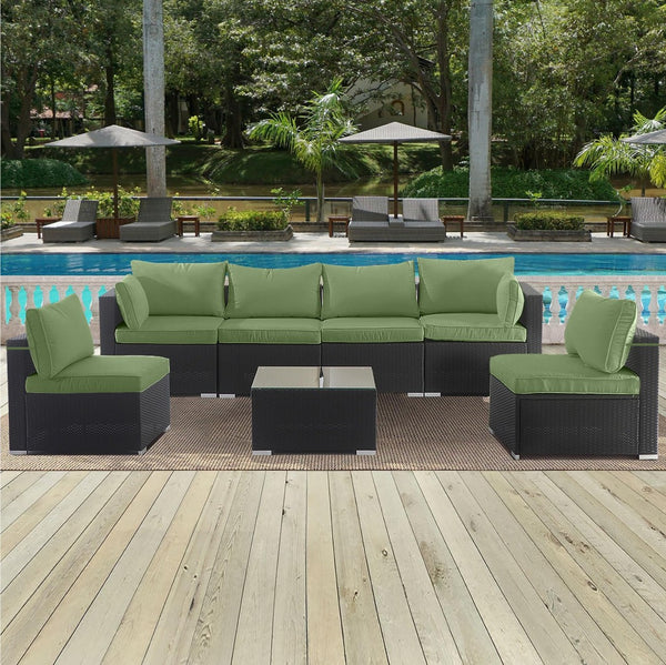 English Elm Cushion Covers 14 Piece Set for Outdoor Wicker Sectional Uv Resistant Polyester W419P460549