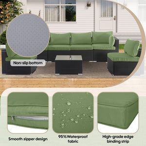 English Elm Cushion Covers 14 Piece Set for Outdoor Wicker Sectional Uv Resistant Polyester W419P460549