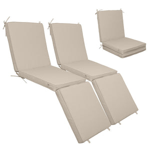 English Elm Outdoor Chaise Lounge Cushions Tri Fold Memory Foam Patio Set Water Resistant Khaki W419P460568