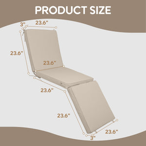 English Elm Outdoor Chaise Lounge Cushions Tri Fold Memory Foam Patio Set Water Resistant Khaki W419P460568