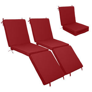 English Elm Outdoor Chaise Lounge Cushions Tri Fold Memory Foam Patio Set Water Resistant Deep Burgundy W419P461618