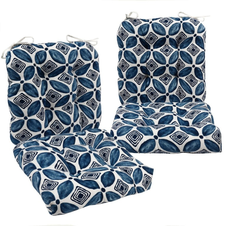 English Elm Outdoor Tufted Patio Seat Cushions Set of Four Waterproof Polyester Dining Pads W419P604401