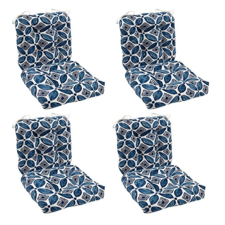 English Elm Outdoor Tufted Patio Seat Cushion Set of 8 Waterproof Fiber Fill Stripe Decor W419P604402