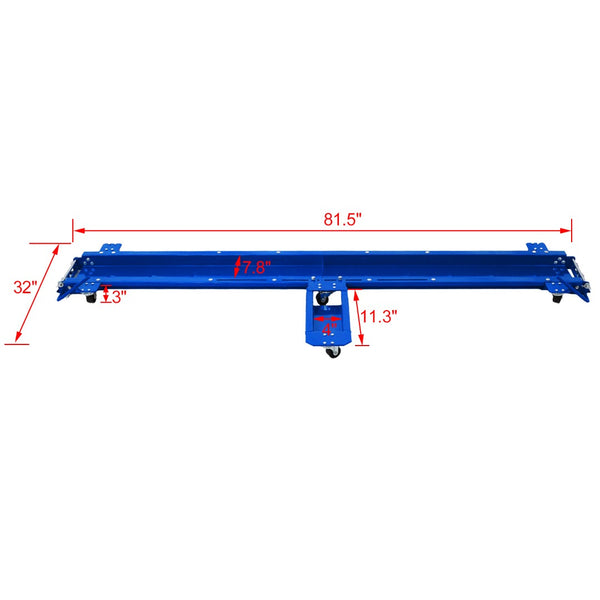 English Elm Motorcycle Dolly Heavy Duty Steel Garage Storage Mover with Six Swivel Casters Blue W465101849