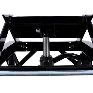 English Elm 300 Lb Hydraulic Scissor Jack Stand for Dirt Bikes with Foot Lever and Locking Wheels W465101850