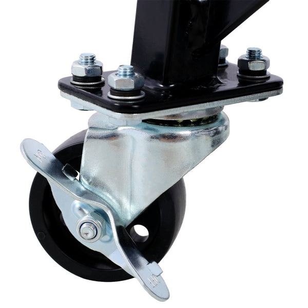 English Elm 300 Lb Hydraulic Scissor Jack Stand for Dirt Bikes with Foot Lever and Locking Wheels W465101850