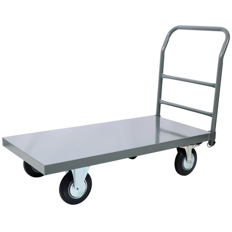 English Elm Platform Truck Heavy Duty Steel Flatbed Dolly with Caster Wheels 2000 Lb Capacity W465104156