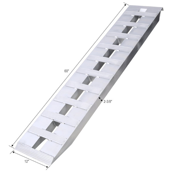 English Elm Heavy-duty Aluminum Loading Ramps with Serrated Grip Rungs for Atv Motorcycle Tractor W465104161