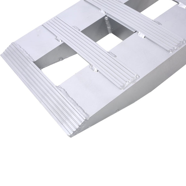 English Elm Heavy-duty Aluminum Loading Ramps with Serrated Grip Rungs for Atv Motorcycle Tractor W465104161