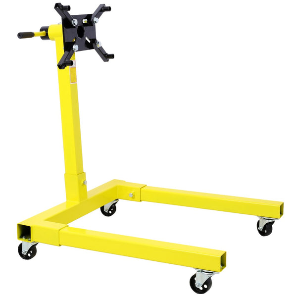 English Elm Engine Stand with 1250 Lb Steel Frame Rotating Head and Four Swivel Caster Wheels W465104931
