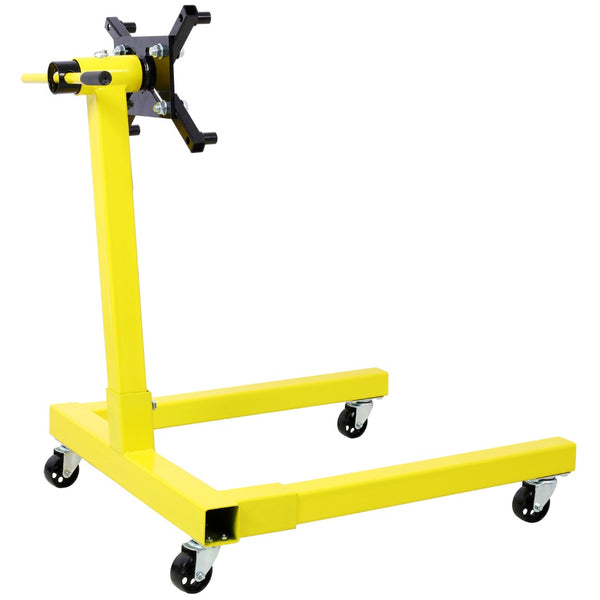English Elm Engine Stand with 1250 Lb Steel Frame Rotating Head and Four Swivel Caster Wheels W465104931