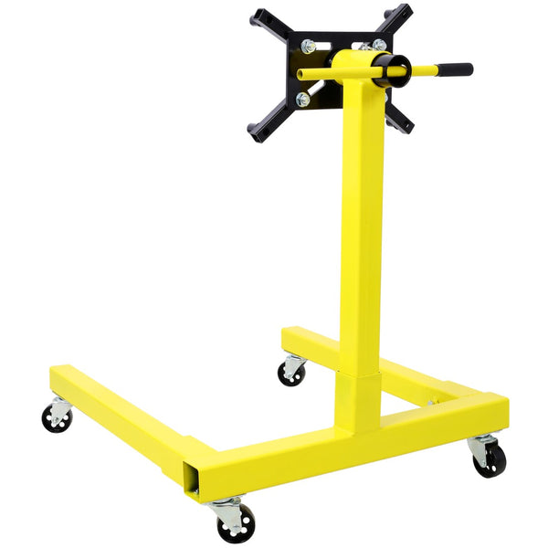English Elm Engine Stand with 1250 Lb Steel Frame Rotating Head and Four Swivel Caster Wheels W465104931