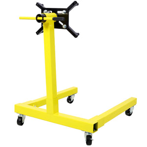 English Elm Engine Stand with 1250 Lb Steel Frame Rotating Head and Four Swivel Caster Wheels W465104931