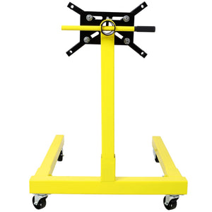 English Elm Engine Stand with 1250 Lb Steel Frame Rotating Head and Four Swivel Caster Wheels W465104931