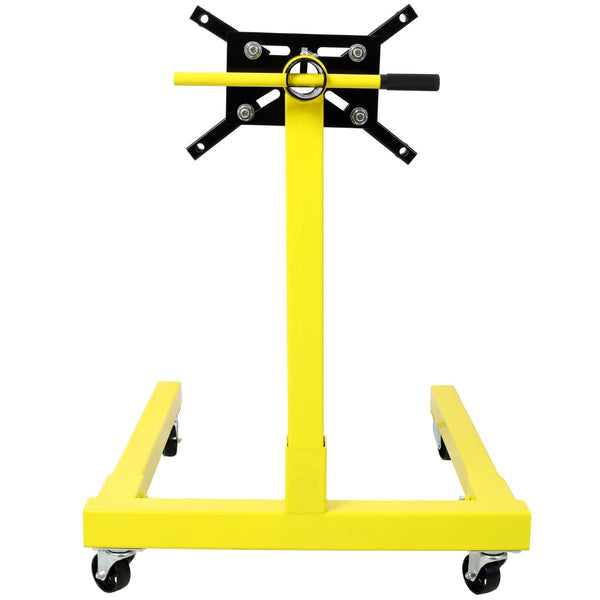 English Elm Engine Stand with 1250 Lb Steel Frame Rotating Head and Four Swivel Caster Wheels W465104931