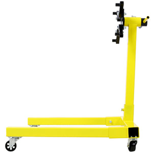 English Elm Engine Stand with 1250 Lb Steel Frame Rotating Head and Four Swivel Caster Wheels W465104931