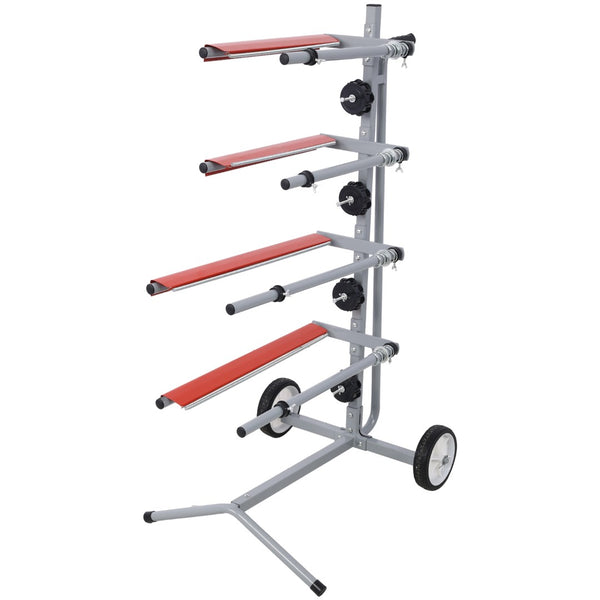 English Elm Global Steel Tree Masking Station with Four Roll Bars Wheeled Base for Auto Body Shops W465105150